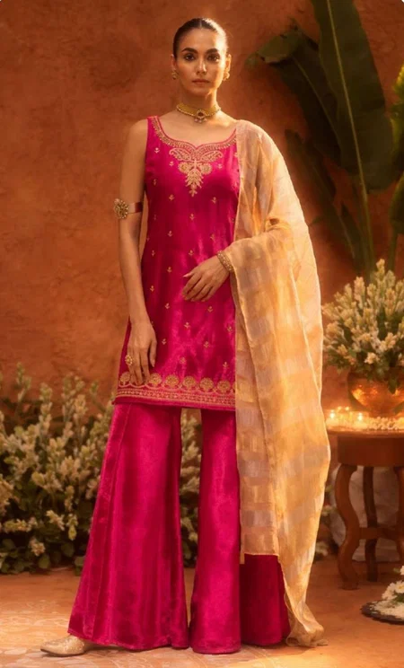 Rani Pink Ice Velvet Kurti With Bottom Dupatta Wholesale Shop In Surat SET0255
